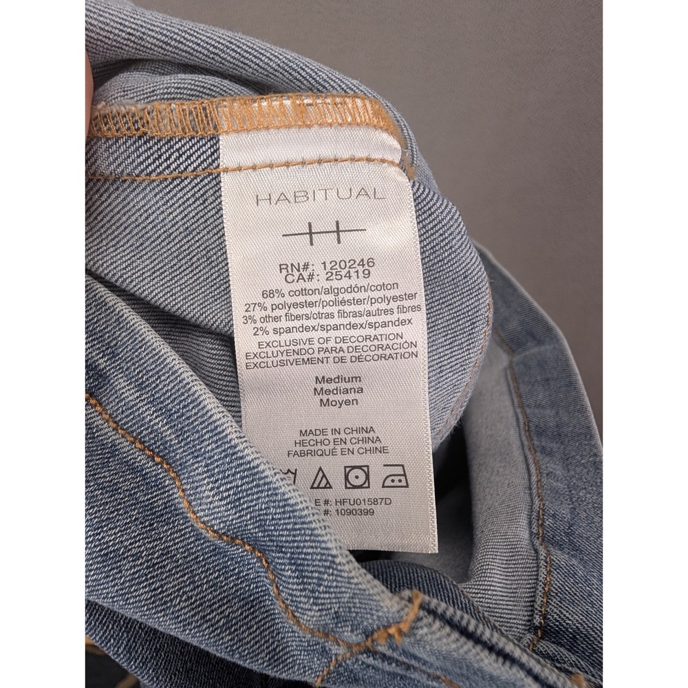 Habitual Denim Shirt Dress Medium Blue Jean Short Sleeve Casual - Picture 5 of 8